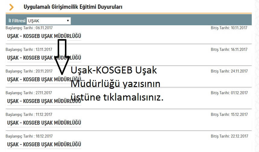 Batman Kosgeb Girisimcilik Kursu 2018 Basvuru Tarihleri